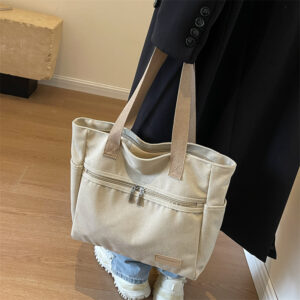 Canvas Shoulder Bag Women, Large Capacity Casual Tote Bag, School Student Backpack, Commuter Handbag For Women