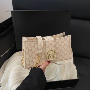 French Style Fashion Artistic Underarm For Women 2026 Korean New Simple Small Square With Letter Print Texture Shoulder