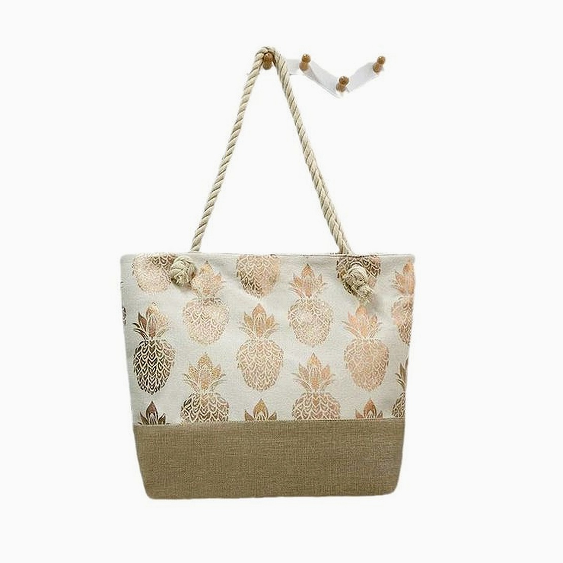 Large Capacity Women's Shoulder Thick Rope Zippered Gold Stamped Travel Diaper Bag - Image 7