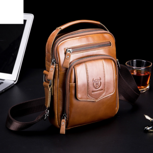 goods genuine leather shoulder men’s casual retro cover compartment large capacity small bag