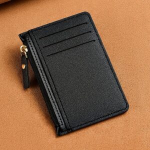 Slim & Stylish RFID Blocking Card Holder Wallet – Multi-Slot Zippered Organizer For Cards, IDs (Brown, Black, Pink,