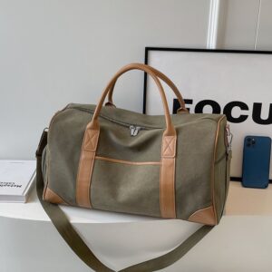 Neutral hand-held large capacity outdoor travel women’s sports and fitness bag, men’s retro canvas luggage bag