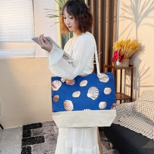 Large Capacity Women’s Shoulder Thick Rope Zippered Gold Stamped Travel Diaper Bag