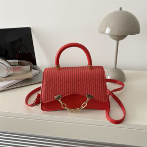 Stylish Women’s Large Capacity Handbag Elegant Fresh Trendy Shoulder Crossbody Textured Tote Small Square Bag