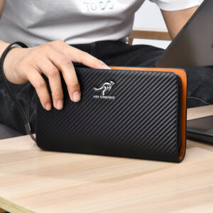 Men’s Bags AIKS KANGAROO Double Handle Carbon Fiber Anti Demagnetic RFID Protected Mobile Phone Bag Wallet