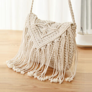 Handmade Cotton Woven Knitted Tassel Crossbody Vintage Shoulder Messenger Female Fashion Beach Summer Handbags 2026 Bag