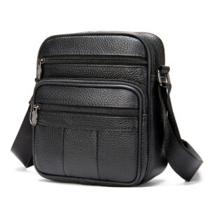 First Layer Genuine Single Shoulder Crossbody Bag For Men, Fashion Business Casual Leather Daily Handbag
