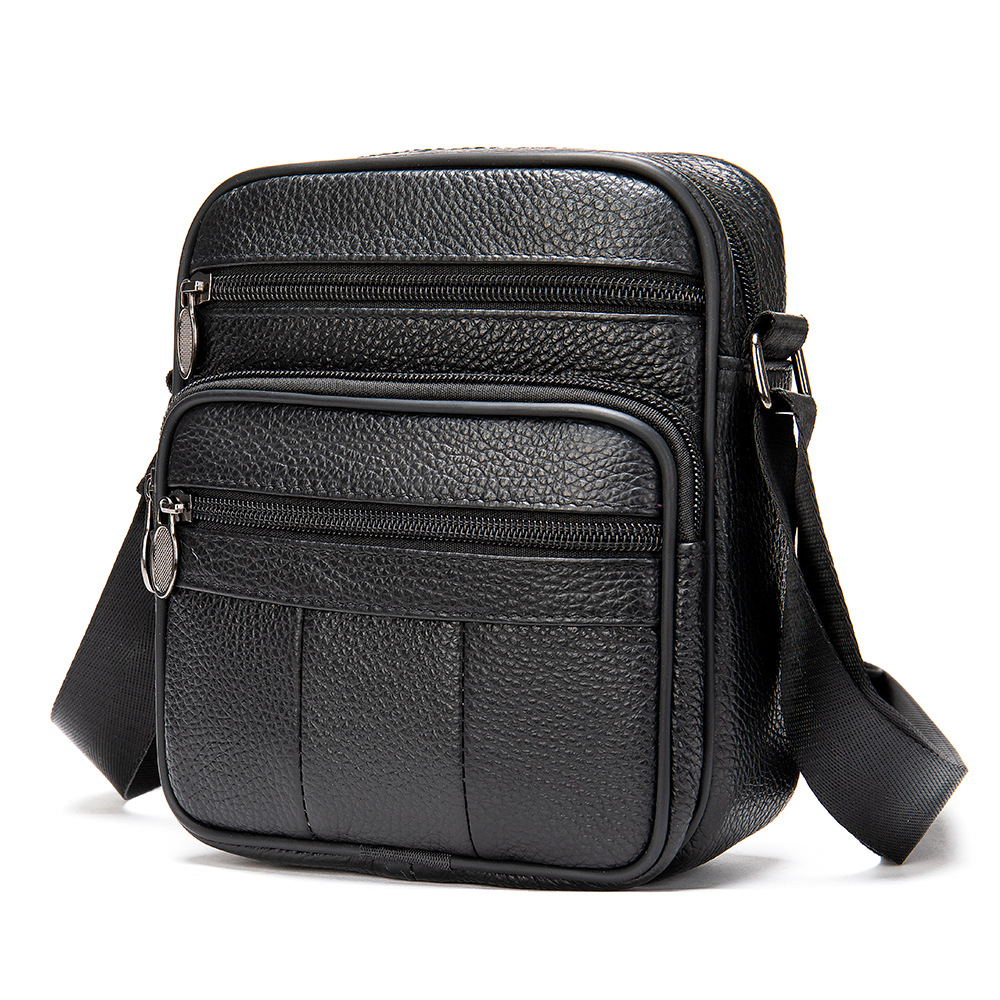 First layer genuine men's Men's single shoulder Business leather casual crossbody bag - Image 8