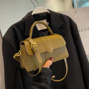 2026 New Women’s Small Square In Olive Green, Handbag, Shoulder Bag, Fashionable And Versatile, Niche Design, Hand-carry