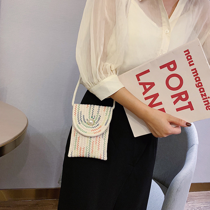 High-End Small For Women Versatile Crossbody 2026 Summer New Woven Phone Vertical Mini Bag - Image 2