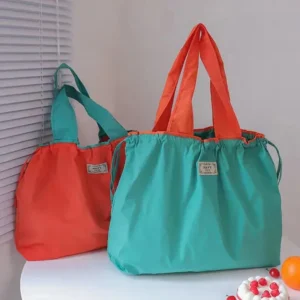 1PC Environmentally Friendly Shopping Foldable One Shoulder Carrying Portable Supermarket Grocery Bag 250402