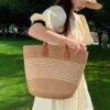 Khaki Striped Rice Bag