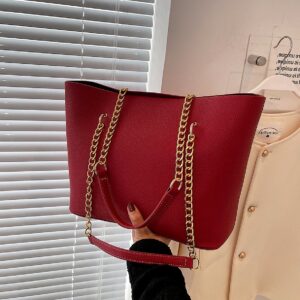 Cross-border European And American Style Lare-capacity Women’s 2026 New Personalized Tote With Chain Handle Shoulder
