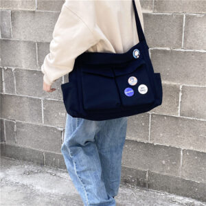 Men’s Bags Messenger For Women Literary Youth Shoulder Large Capacity Workwear Canvas College Student Class Bag