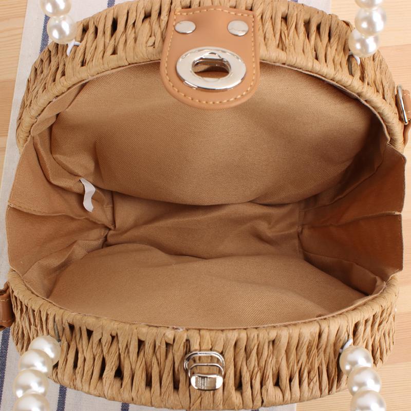Women's fashion single shoulder straw pastoral style beach bag - Image 4