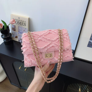Fashionable Solid Color Small Square For Women 2026 New Trendy Versatile Shoulder Denim Quilted Chain Crossbody Bag
