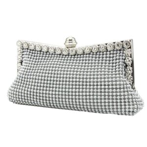 Colorful Moon Aluminum Bead Handheld Crossbody Diamond-Encrusted Party Banquet Clutch Evening Bridal Bag I02
