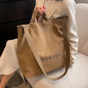 High Quality Women Canvas Shoulder Shopping Bags Students Book Bag Cotton Cloth Handbags Large Tote For Girls Wallet