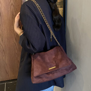Cross-Border Vintage Suede For Women, High-End Feel, Underarm Crossbody Bag, Niche Versatile Large Capacity Shoulder Bag
