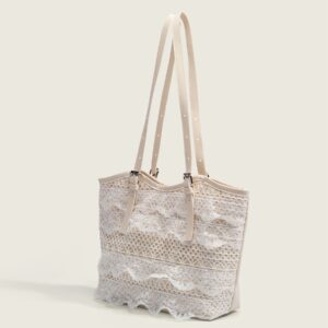 Korean Style Niche Fairy Lace Mesh Underarm Shoulder 2026 Summer Sweet High-Value Vacation Tote Bag For Women