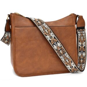 Crossbody Bags for Women Trendy Vegan Leather Hobo Purses Handbags With Wide Shoulder Strap