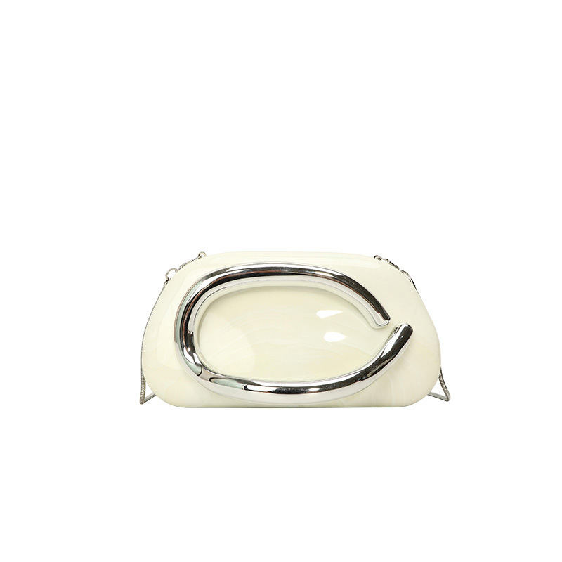 New Light Metal One Shoulder Crossbody Chain Ladies Mini Fashion Wedding Dinner Clutch Bag - Image 5