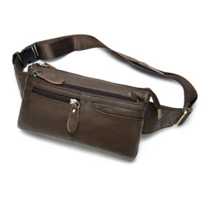 Men’s Genuine Leather Mobile Phone Waist Horizontal Retro Top Layer Cowhide Crossbody Bag