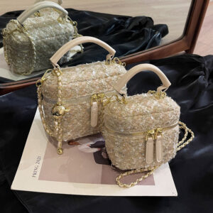 Textured Small For Women 2026 New Trendy Fashion Shoulder Crossbody Versatile Handbag Woolen Chain Box Bag