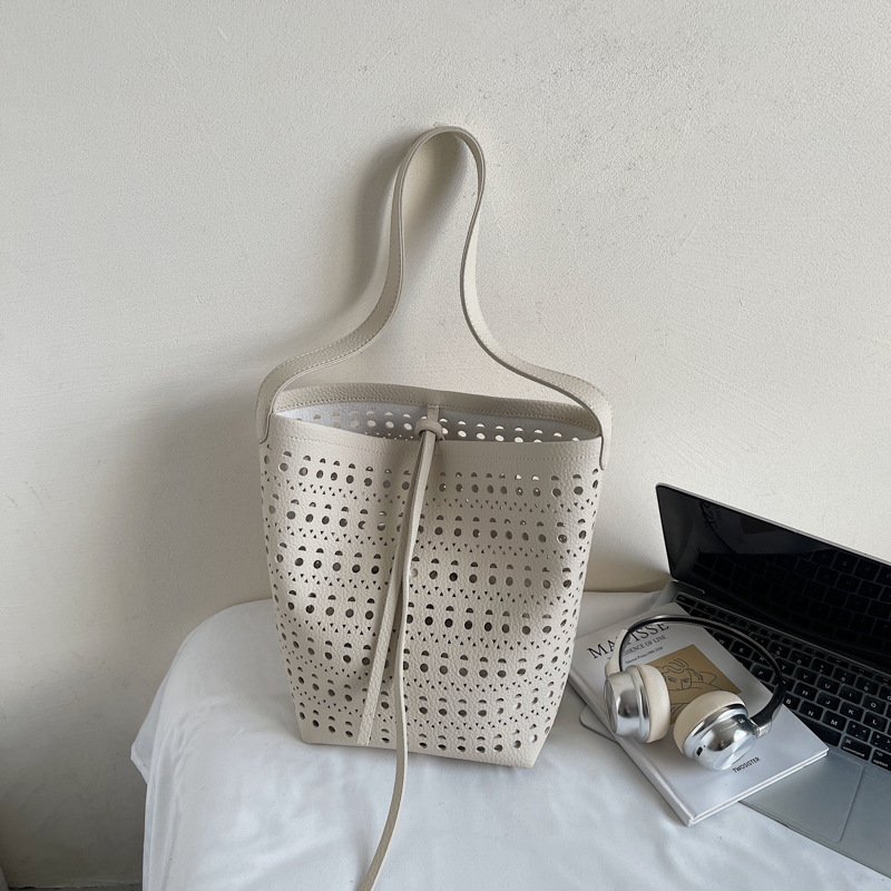 Women's Crossbody Cute Unique Hollow Design Shoulder Underarm Bucket Bag Summer Style Trendy Handbag - Image 13