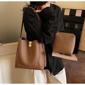 Versatile Commuting For Women 2026 Spring/Summer New French Style Large Capacity Shoulder Underarm Crossbody Bucket Bag