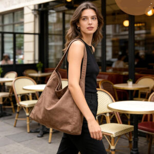 Handbag Women Large, Faux Suede Elegant Tote Women, Fashionable Shoulder Bag For Leisure, Work, Travel