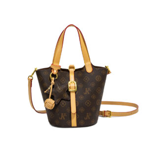 Monica Chiki Large Capacity Mother And Child Bucket Grocery Basket Monogram Shoulder Crossbody Bag Color Blocking