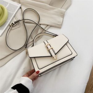 Women Stylish PU Leather Messenger Shoulder Ladies Solid Color Simple Crossbody Bag Fashion Handbag Leisure Portable