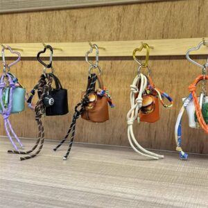 Trendy Mini Bucket Charm – Handwoven Rope Accessory For Couples, Stylish DIY Crossbody Bag Decor In Multiple Colors