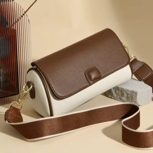 Ladies Trendy Vintage Crossbody Luxurious Color Blocking PU Leather Shoulder Bags Fashion Simple Handbag Female Brand