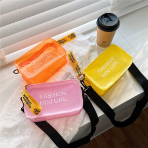 2026 Summer New Small Square Jelly Transparent Single Shoulder Handbag Fashion Women’s Badge Pain Bag