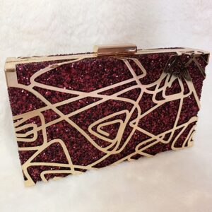 Geometric Rose Metal Evening Dress Versatile Sparkling Crossbody Single Compartment Handbag For Women