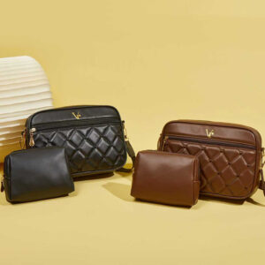 Elegant Diamond-Quilted Cosmetic Bag Set – Luxurious Large-Capacity Shoulder Pouch With Mini Organizer​