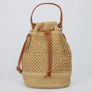 Hollow out fashion large capacity baby mom grocery shopping handbag cute backpack woven bag handmade