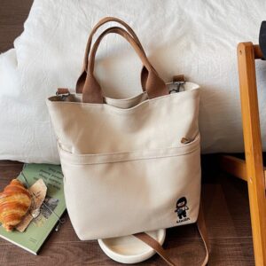 Cute And Unique Artistic Embroidered Canvas Bucket 2026 New Fashionable Versatile Solid Color Casual Crossbody Bag For