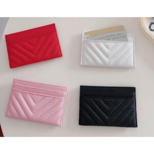 Holder For Women, Compact Quilted Chanel Style Caviar Clip, Coin Purse, Card Case, European And American Foreign Trade
