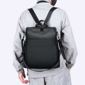 Unisex Multifunctional Backpack – Water-Resistant 15″ Laptop Daypack For Work & Travel (Black/Gray/Blue)