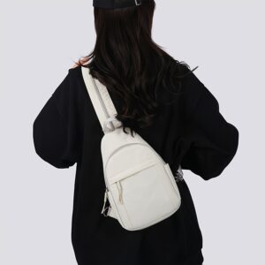 Unisex Solid Green Chest Sling Bag Adjustable Strap Multi Pocket Casual Travel Crossbody Shoulder Pack