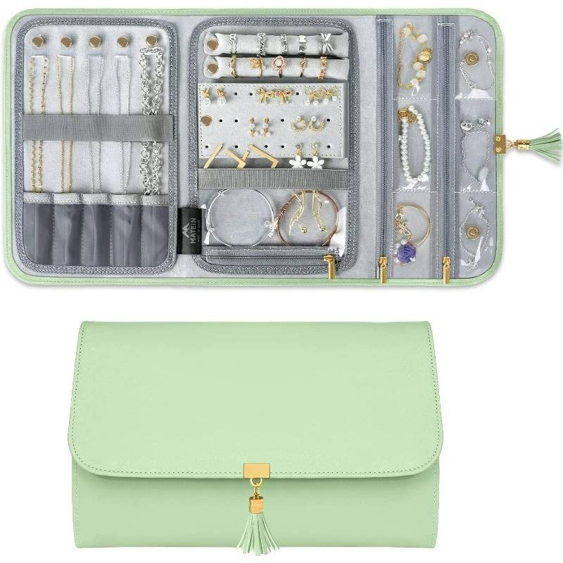 Designer fashion new folding travel portable storage multi-ring earrings jewelry bag - Image 8