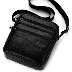 2026 Men’s temperament business large capacity cowhide genuine leather shoulder vertical men’s b, high-end crossbody