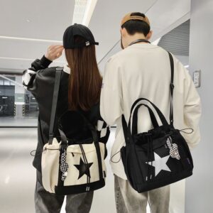 Large Capacity Canvas For Women Trendy Casual Workwear Student Class Commuting Handheld Shoulder Crossbody Bag