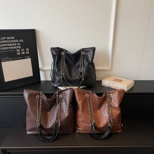Large-capacity Exquisite Woven Chain For Women, 2026 New Model, High-end Light Luxury Niche Daily Commuter Tote Bag