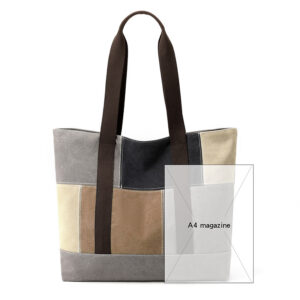 New shoulder women’s bag, fashionable, large capacity, contrasting color, hand-held canvas bag