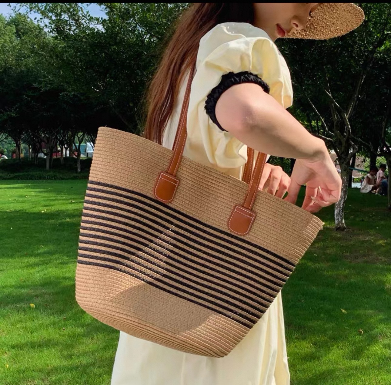 Straw For Women Large Capacity 2026 New Vacation Beach Woven Bucket Commuter Tote Bag Trendy - Image 9