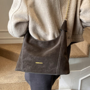 Spring Vintage Soft Leather Commuter For Women 2026 New Model Large-capacity Single-shoulder Bucket Chain Crossbody Tote